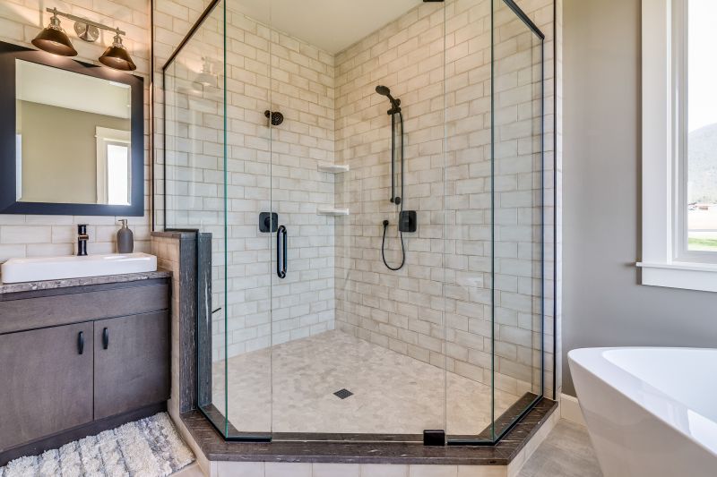 Updated Shower with Glass Enclosure